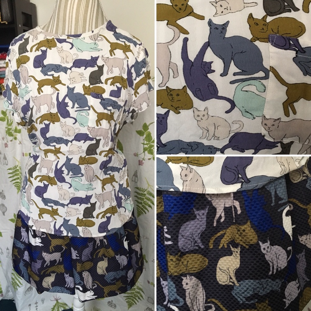 H&M Cat Lady Novelty Print Top